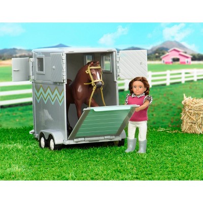 lori doll hoofing it horse trailer
