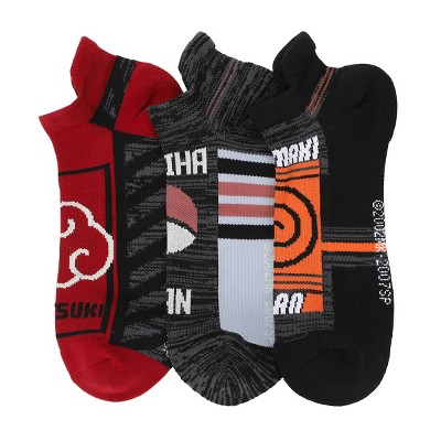 3-Pack of Adult Men's Naruto Ankle Socks - Athletic Compression Socks