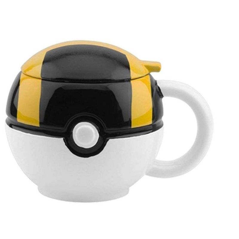 Just Funky Pokemon GO Ultra Ball 16oz Ceramic Molded Coffee Mug w/ Lid, 1 of 5