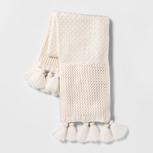 Chunky Knit Throw Blanket Cream - Opalhouse , Ivory