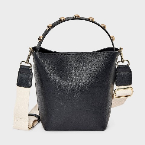 Universal Thread Studded Handle Mini Bucket Crossbody Handbag - Universal Thread™ Black
