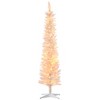 HOMCOM 7ft Tall Pencil Prelit Artificial Christmas Tree Holiday Décor with 500 Colorful Surface Branches, 250 Colorful LED Lights, White - 4 of 4