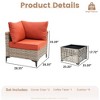 XIZZI Wicker Loveseat Small Couch, 2 Seater Sofa, All Weather Rattan Furniture with Solar Coffee Table for Balcony Yard Poolside Garden - 4 of 4
