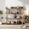 Vynxaria Rustic Brown 4-Tier Utility Storage Shelves - Retractable & Rotatable Bookcase - 3 of 4