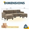 MOONMISS 101" Modular Corduroy Sectional Sofa with Two Ottomans,U Shaped Couch for Living Room,Office - 4 of 4