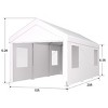 10 x 20 FT Heavy Duty Carport,Portable Garage Canopy with Roll-Up Doors And Windows,Waterproof UV-Resistant Shelter-Maison Boucle - 4 of 4