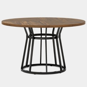 Tribesigns 47.2-Inch Round Dining Table for 4 People, Circle Dining Room Table with Metal Base - 1 of 4