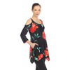 Women's Floral Printed Cold Shoulder Tunic - White Mark - image 2 of 4