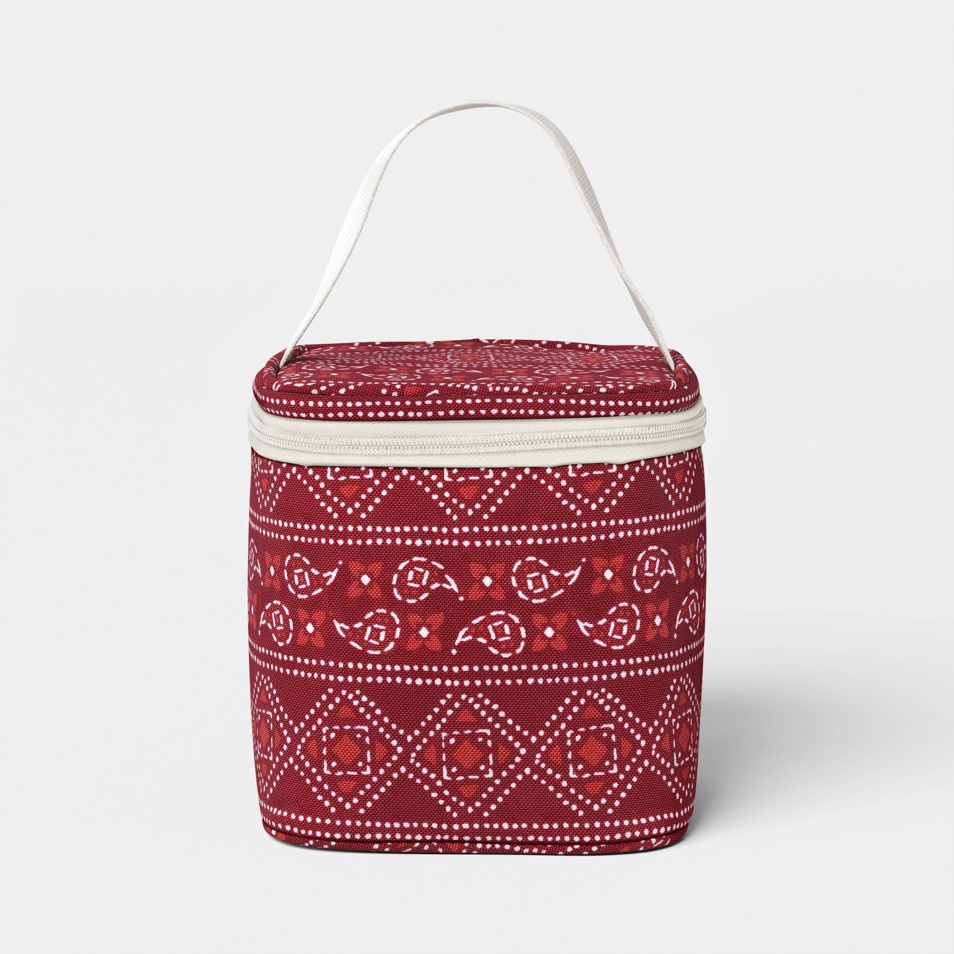 4 Cans/3.1qt Soft Sided Personal Cooler Red Bandana - Sun Squad™