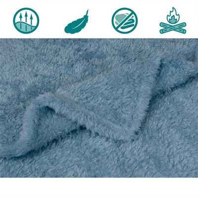 Small Dusty Blue Sherpa Fleece Pet Blanket