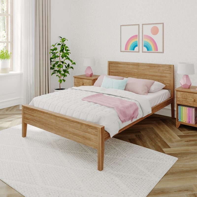 Max & Lily Full Bed, Solid Wood Full Bed Frame with Panel Headboard, Kids Full Bed with Wood Slat Support, No Box Spring Needed, 2 of 6
