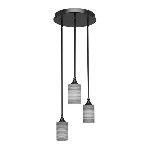 Toltec Lighting Empire 3 - Light Pendant in  Dark Granite with 4" Gray Matrix Shade - 1 of 1