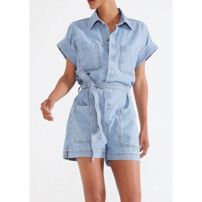 Women's Adeya Stripe Denim Romper - ETICA