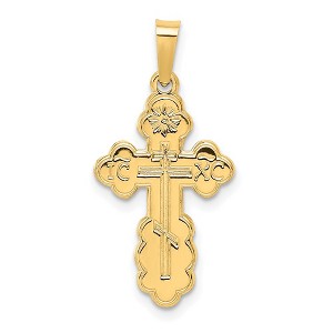 Black Bow Jewelry 14k Yellow Gold Eastern Orthodox Cross Pendant, 13 x 26mm - 1 of 4