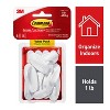 Command Strips Small Sized Designer Hooks White: Adhesive Wall Hooks, Plastic, 1 lb Capacity, 8 Pack - 2 of 4