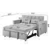 PAGED 52"3-in-1 Convertible Sofa Bed,Modern Velvet Double Couch with Adjustable Back,Storage Bag and Pillow,Sofa for Living Room - 3 of 4