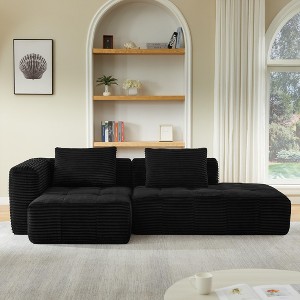 Dolonm 107.5" L-Shape Modular Compressed Couch,Cloud Sectional Sofa with Chaise Lounge,No assembly required,for Living Room,Apartment - 1 of 4