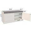 Shoe Bench With Padded Cushion, Entryway Shoe Storage Bench With 2 Doors And Adjustable Shelves, Shoe Rack Bench For Entryway, Hallway, Living Room - 2 of 4