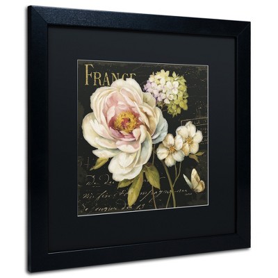 Trademark Fine Art -Lisa Audit 'Marche de Fleurs on Black' Matted Framed Art