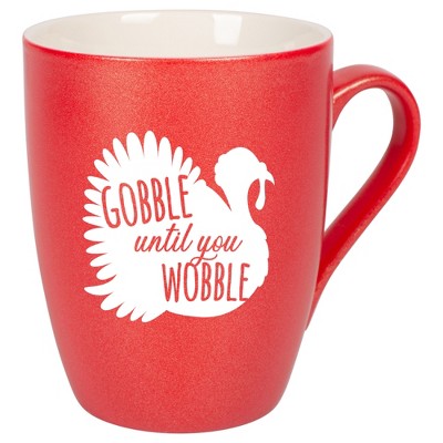 Elanze Designs Gobble Until You Wobble Crimson Red 10 ounce New Bone China Coffee Cup Mug