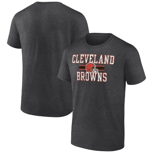 NFL Cleveland Browns Men s Team Striping Gray Short Sleeve Bi Blend T Shirt S