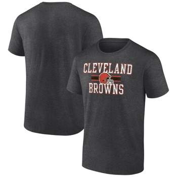 NFL Cleveland Browns Men's Team Striping Gray Short Sleeve Bi-Blend T-Shirt