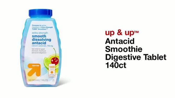 Antacid Smoothie Digestive Tablet 140ct - up &#38; up&#8482;, 2 of 5, play video