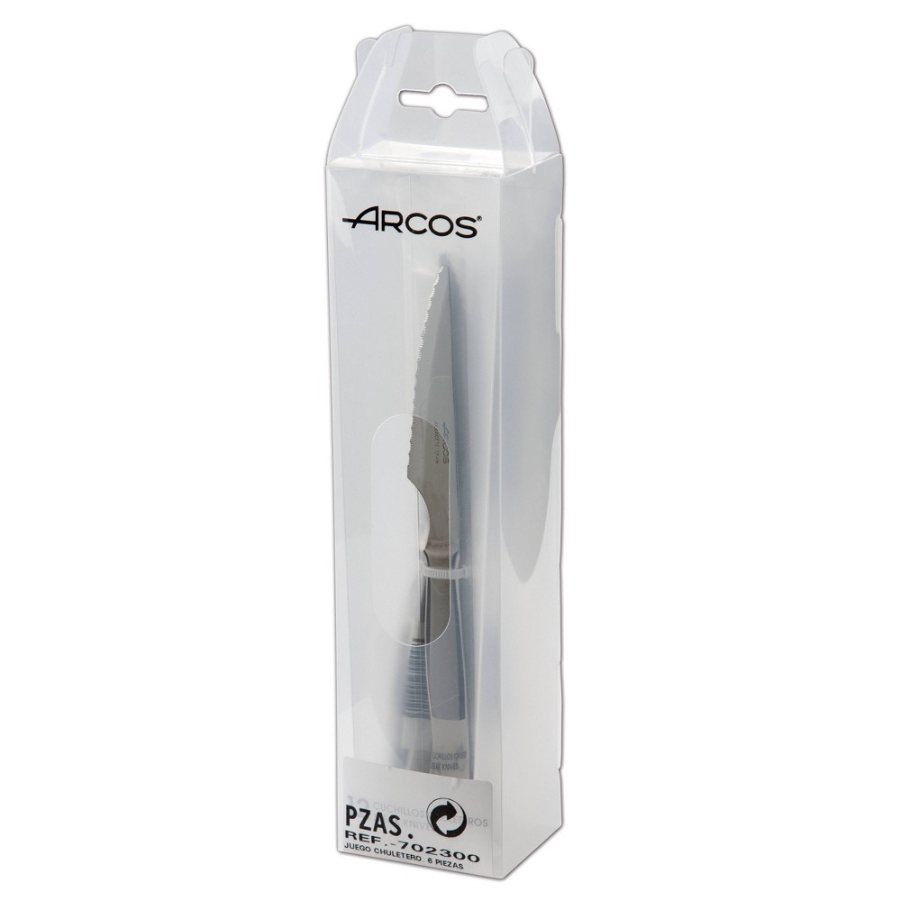 Arcos Steel-Force 6pc Steak Set Metallic Silver