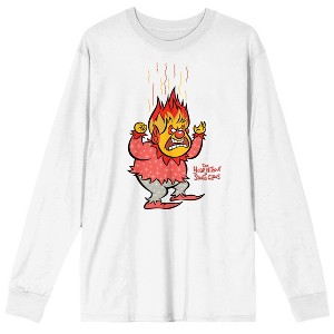 The Year Without A Santa Claus Heat Miser Crew Neck Long Sleeve Men's White Tee - 1 of 3