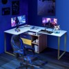Tangkula 2-Person Computer Desk Writing Desk Workstation w/3 Storage Drawers & 2-Tier Shelves Multifunction - 4 of 4