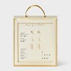 14K Gold Plated Cubic Zirconia Bezel and Simulated Pearl Flat Back Stud Earring Set 3pc - A New Day™ Gold - 2 of 4
