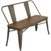 Erommy 42in Dining Bench, Entryway Bench with Back, Farmhouse Metal Dining Bench, Industrial Mid-Century 3 Person Rustic Spindle Bench - 3 of 3