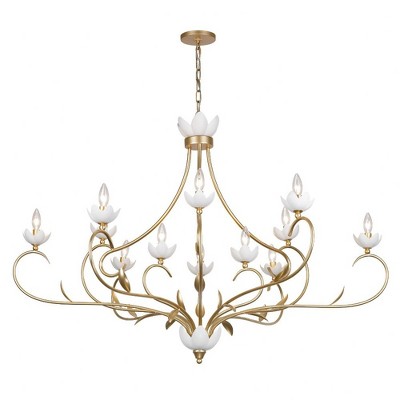 Muse 12-Light French Gold and White Cashmere Chandelier