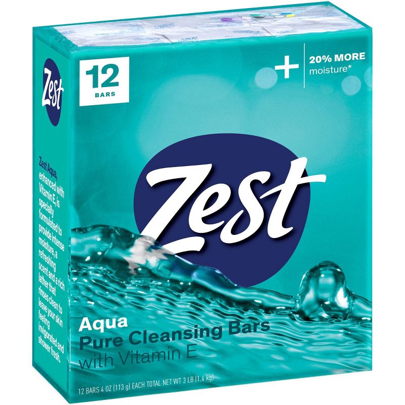 Zest Aqua with Vitamin E Refreshing Bar Soap - 12pk - 4oz each, 3 of 6