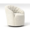 SEYNAR Modern Velvet Upholstered 360 Degree Swivel Barrel Chair with Button Tufted Back Set of 2 - 3 of 4