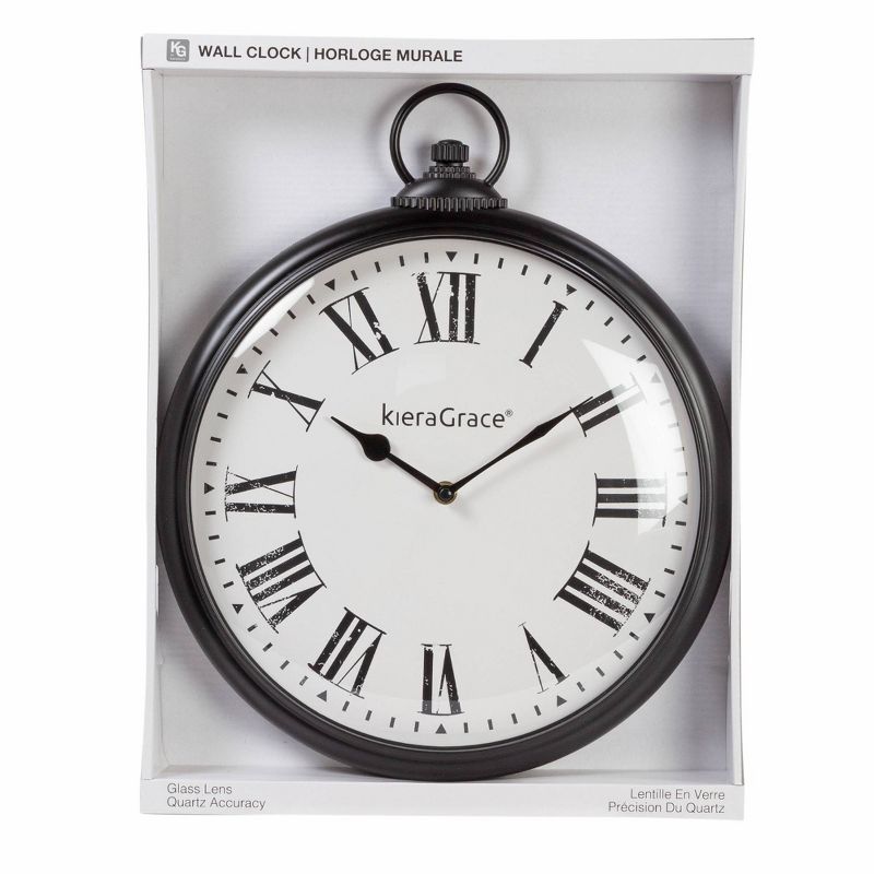 Kiera Grace 13&#34; Antique Wall Clock Black/White, 5 of 6