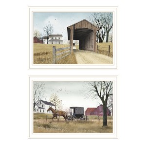 2Piece Vignette Miller's Creek Bridge, Going to Market White Framed Wall Art for Living Room, Bedroom Wall Art Print for Home Decor by Billy Jacobs - 1 of 4