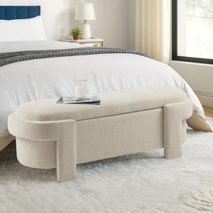 NicBex 51" Storage Bench Large Versatile Storage Ottoman Bench for Bedroom, Entryway - 1 of 4