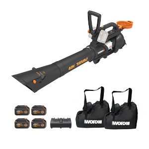 Worx WG588.1 TRIVAC 40V 3-in-1 Cordless Leaf Blower/Leaf Vacuum/Leaf ...