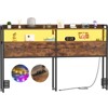 Aheaplus Storage Headboard, Head Board with Charge Station and LED Light - 2 of 4