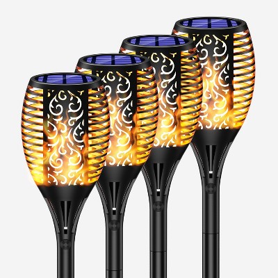 Xodo FL1 Solar Torch Lights with Flickering Flames, 4-Pack