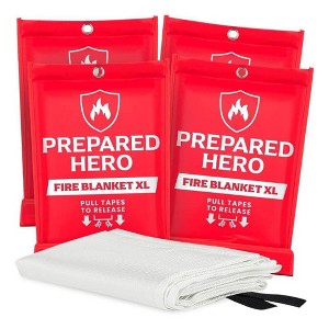 Prepared Hero 4pk Extra Large Emergency Fire Suppression Blanket - 1 of 4