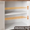 Rattan Buffet Cabinet, Small Storage with Doors and Shelves, Wooden Sideboard for Living Room, Dining Room, Kitchen, Natural Oak - 4 of 4