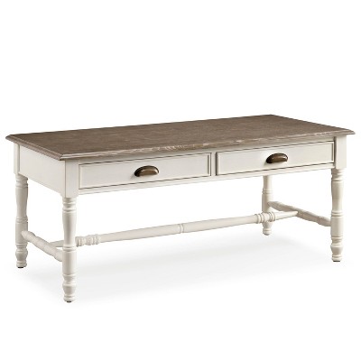 Toscana Two Drawer Coffee Table with Wood Cup Pull - Leick Home