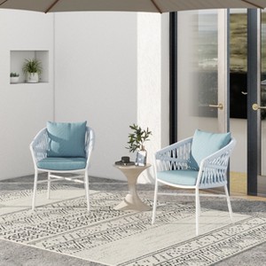 NicBex Set of 2 Outdoor Dining Chair,Modern Patio Dining Chairs with Cushions,20 inch Chairs Suitable for Patio,Garden,Dark Brown - 1 of 4