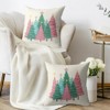 Christmas Pillow Covers 18X18 Set of 2, Colorful Pastel Xmas Tree Print - 3 of 3