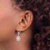 Black Bow Jewelry 14k White Gold 3-D Snowflake Leverback Earrings - 3 of 4