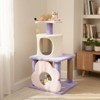 Costway 31.5” Cute Modern Cat Tree with Condo Top Perch Jute Scratching Posts Hanging Toy Blue/Purple - 4 of 4