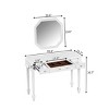 Makeup Vanity Desk with Storage Drawers featuring Octagonal Mirror Vintage Style for Small Spaces-3irtyhousy - 4 of 4