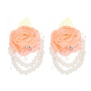 Unique Bargains Wristlet Packing List Artificial Flowers for Wedding Party 2 Pcs - 1 of 4